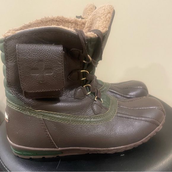 PsyBeria Dry goods Men's Boots Size 7 Green Brown Stash Pocket - Picture 4 of 10
